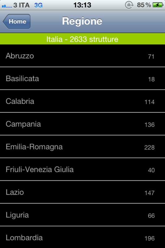 CamperlifeApp per iPhone, ricerca per regioni camper camperlifeapp app iphone