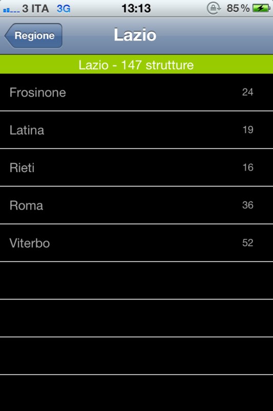 CamperlifeApp per iPhone, ricerca per provincie camper camperlifeapp app iphone