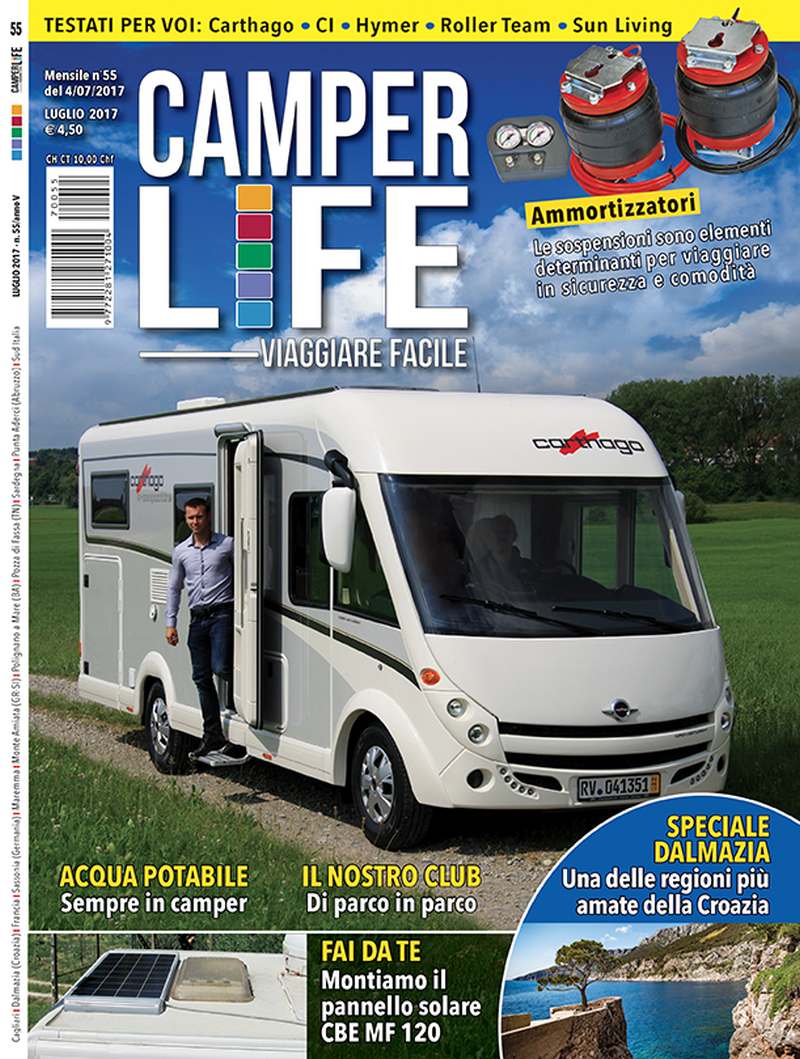 La copertina del numero 55 di CamperLife Viaggiare Facile, in edicola dal 4 luglio  camper camperlife rivista camperisti