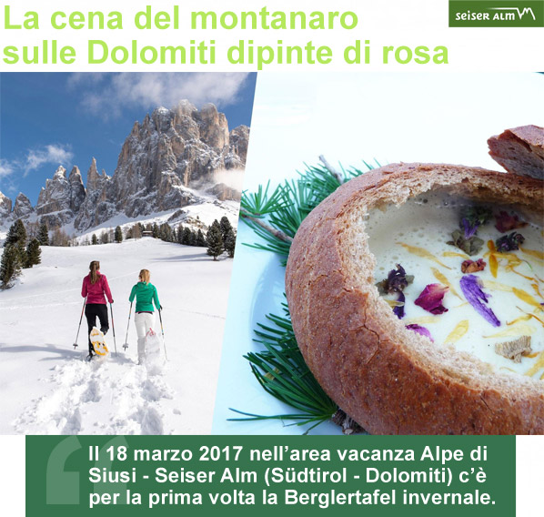 La cena del Montanaro sulle Dolomiti (BZ)