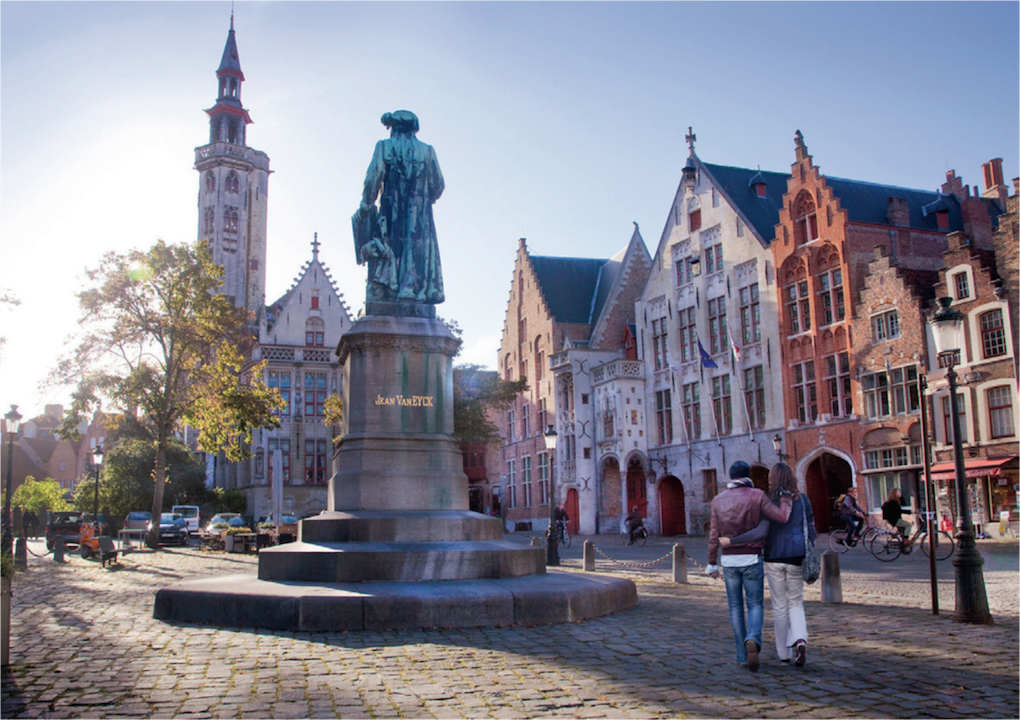 Bruges statua Jav Van Eyck ©Jan D’Hondt/Visit Flanders