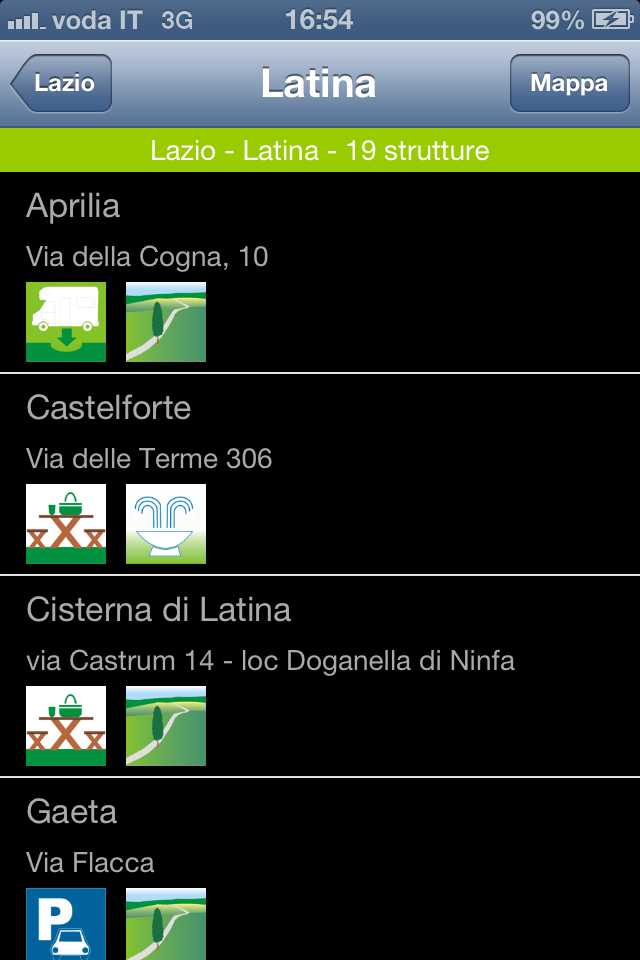camperlife App aree di sosta