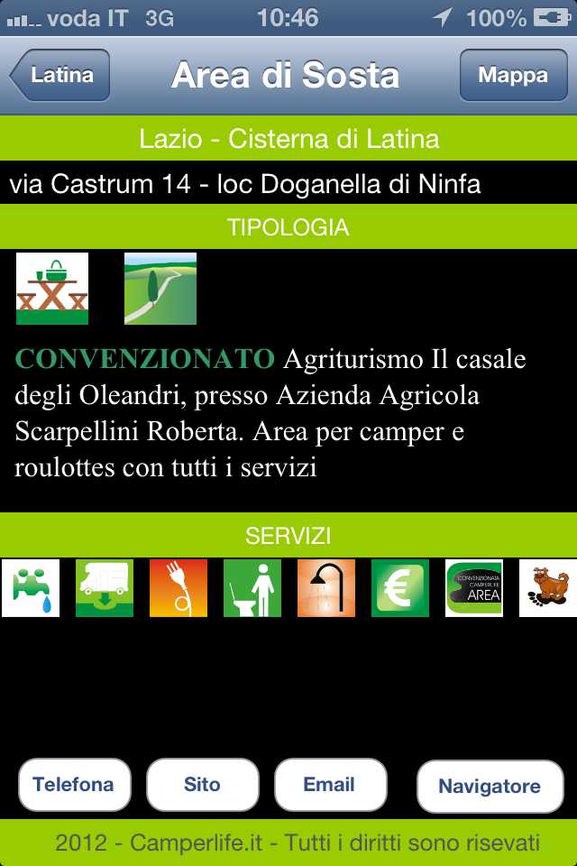camperlife App aree di sosta