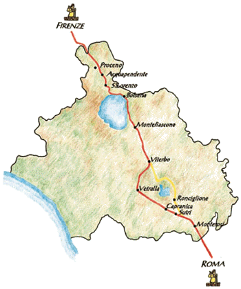 La via francigena sul territorio della Tuscia tuscia viterbo laghi via francigena