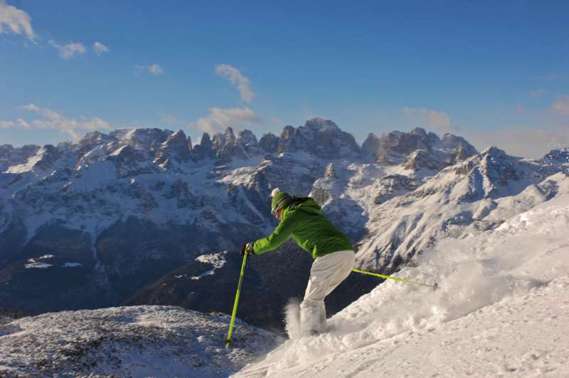 Pista da sci camper trentino dolomiti sci