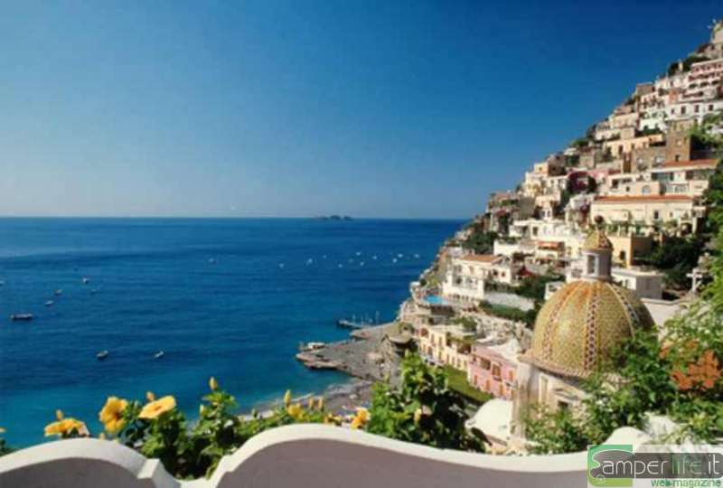 Positano, panorama camper costa tirrenica campania positano