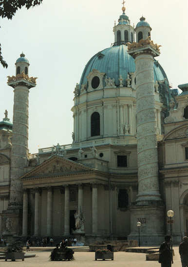 Karlsirche, la chiesa di San Carlo camper austria vienna karlsirche