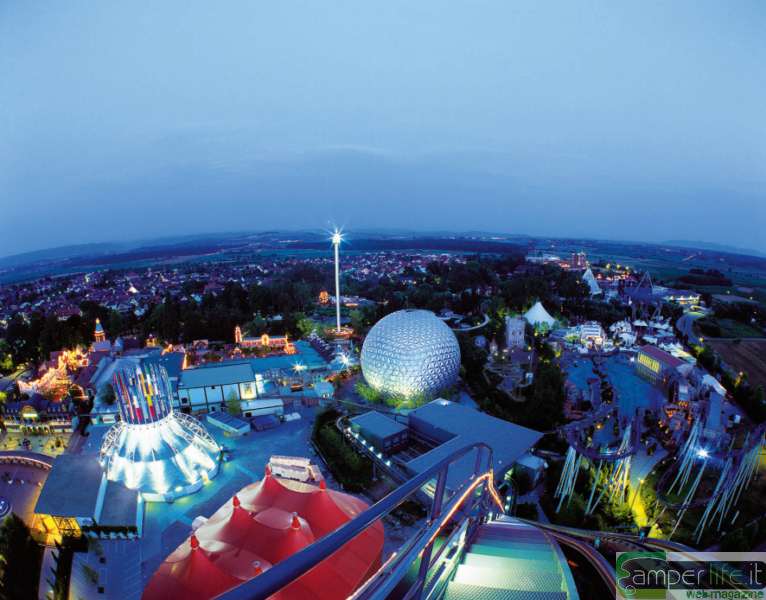 Europa Park, vista panoramica camper europa park germania Rust panoramica